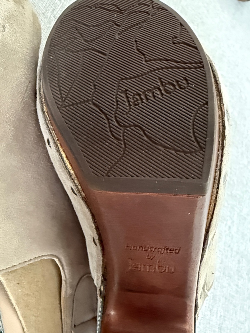 Jambu Colette Leather Platform Clog Booties Gray Taupe Wood Heel
NWOT - Picture 10 of 13